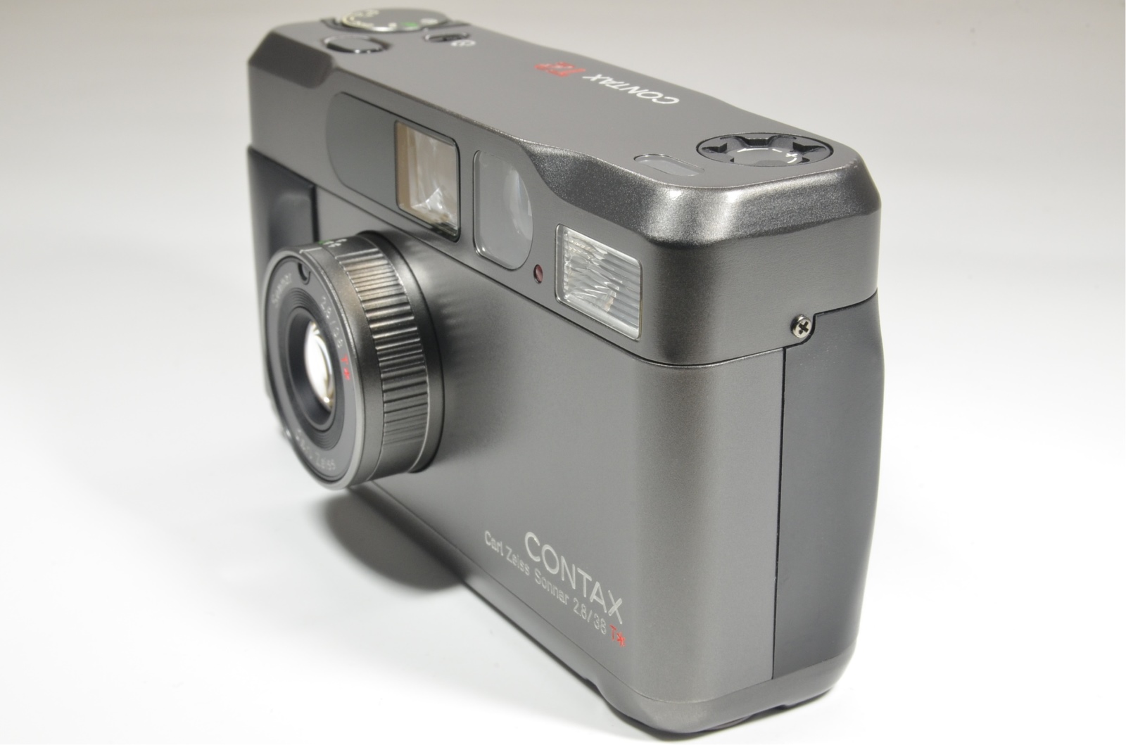 contax t2 titanium black 35mm film camera with full leather case