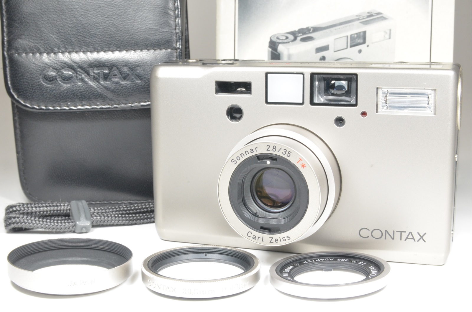 contax t3 data back with adapter, filter and lens hood