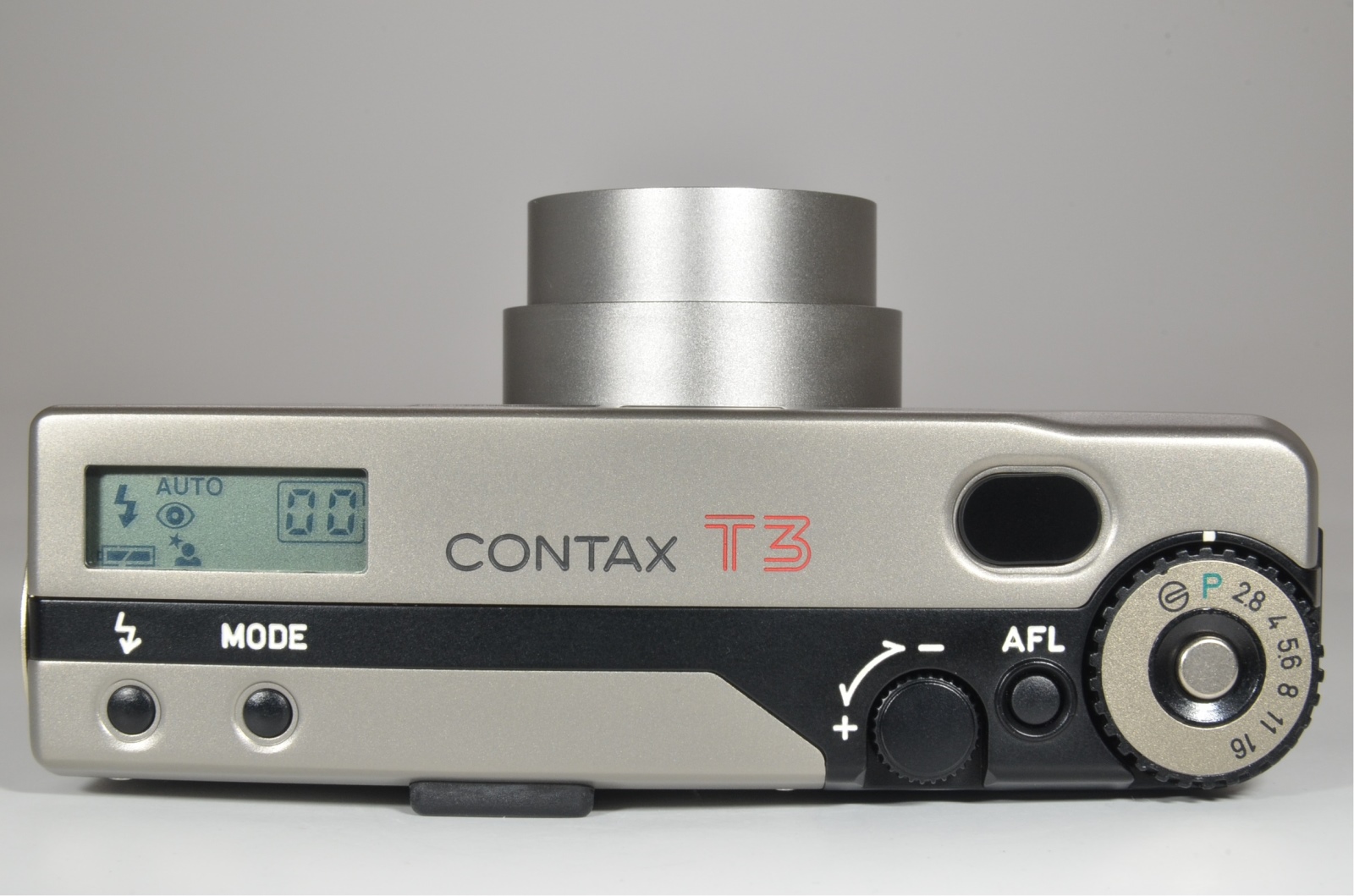 contax t3 p&s 35mm film camera with hood and 4 lens filters
