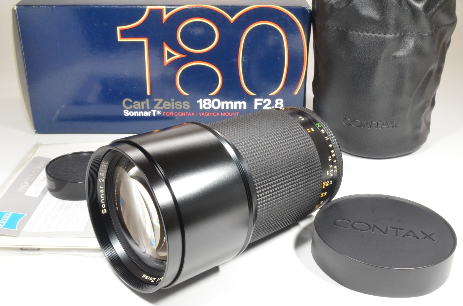 contax carl zeiss sonnar t* 180mm f2.8 mmj made in japan boxed