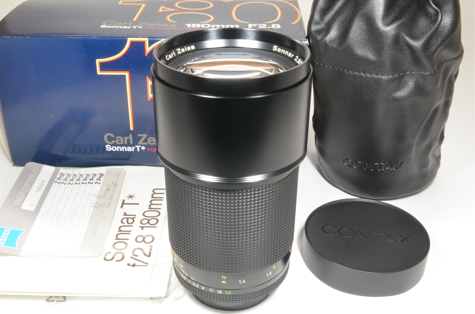 contax carl zeiss sonnar t* 180mm f2.8 mmj made in japan boxed