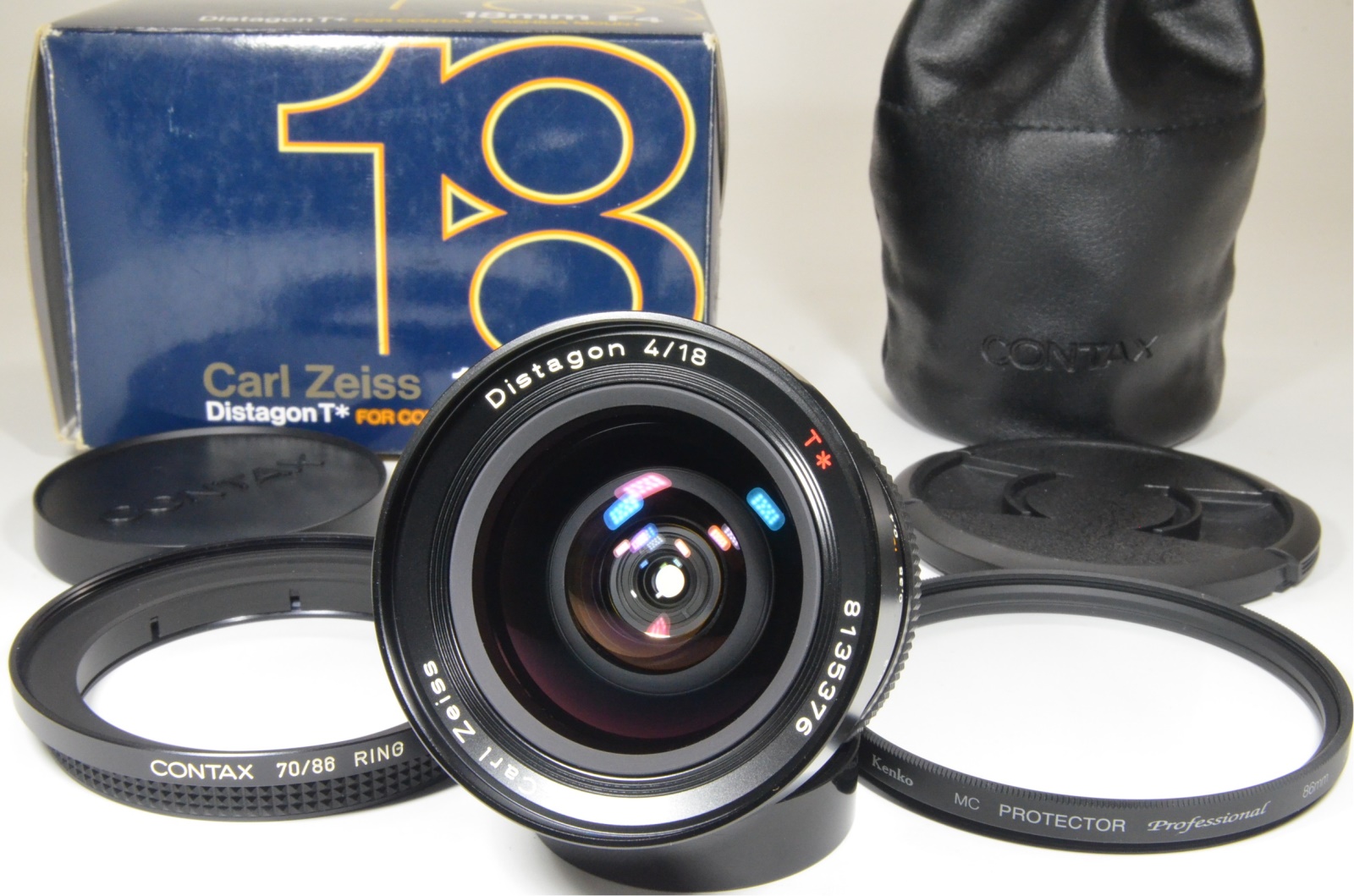 contax carl zeiss distagon t* 18mm f4 mmj japan with 70/86 ring