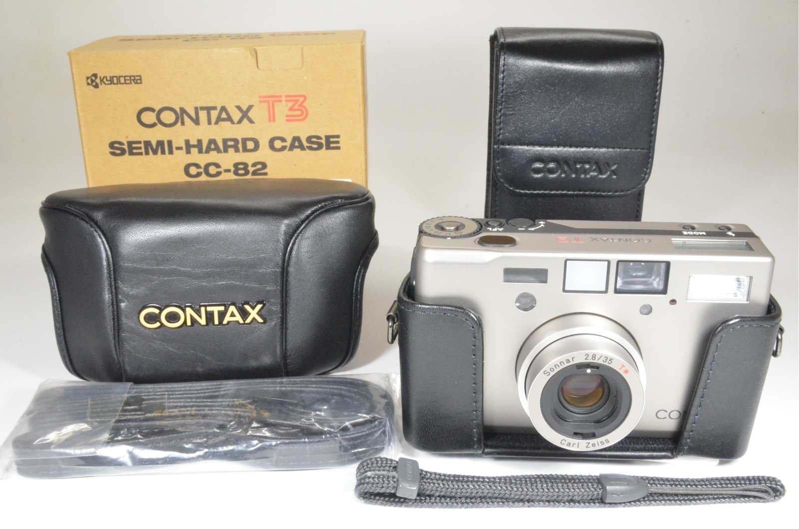 contax t3 titanium silver double teeth with semi-hard case film tested