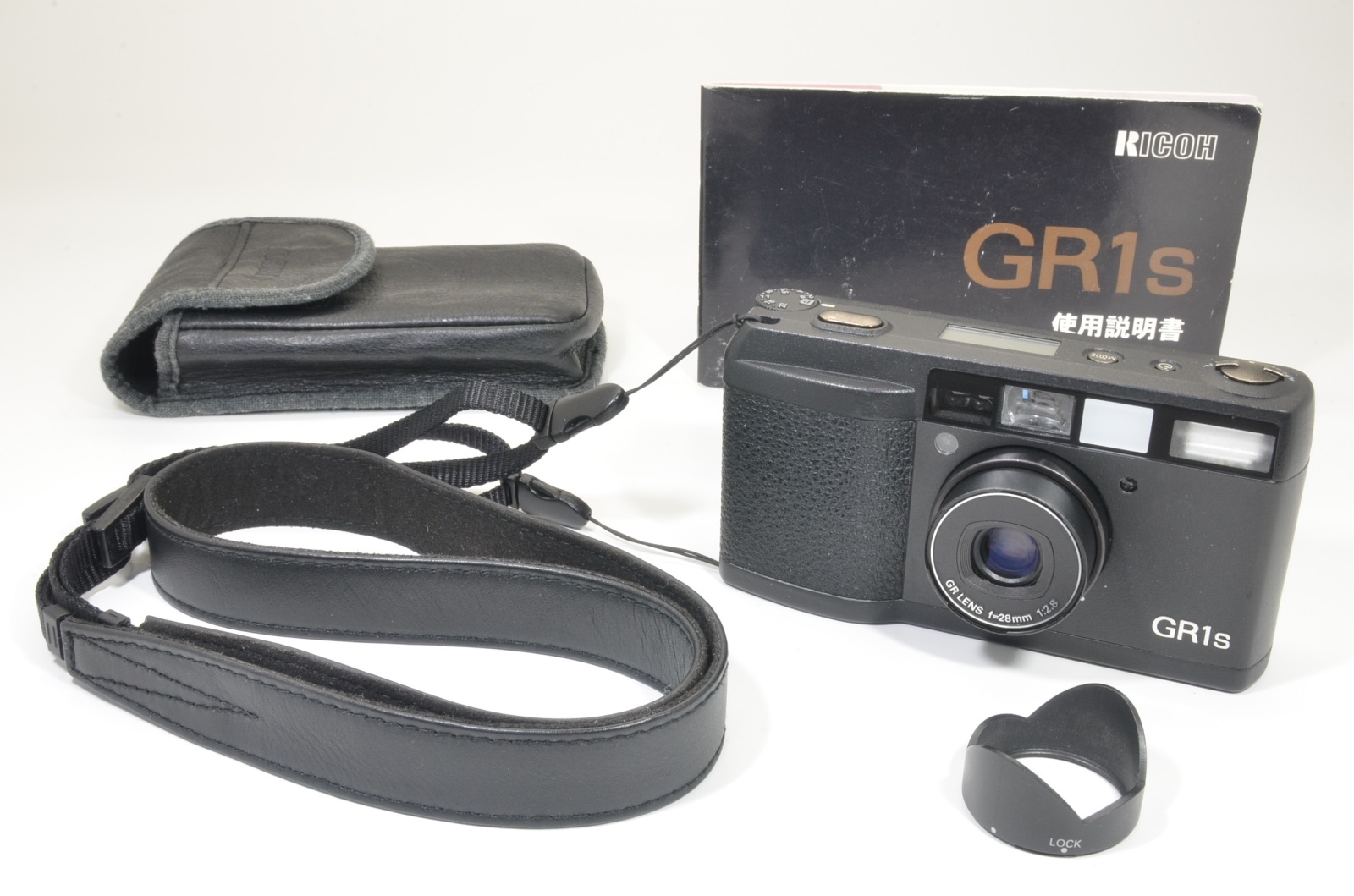 ricoh gr1s black 28mm f2.8 film camera from japan lcd works film tested