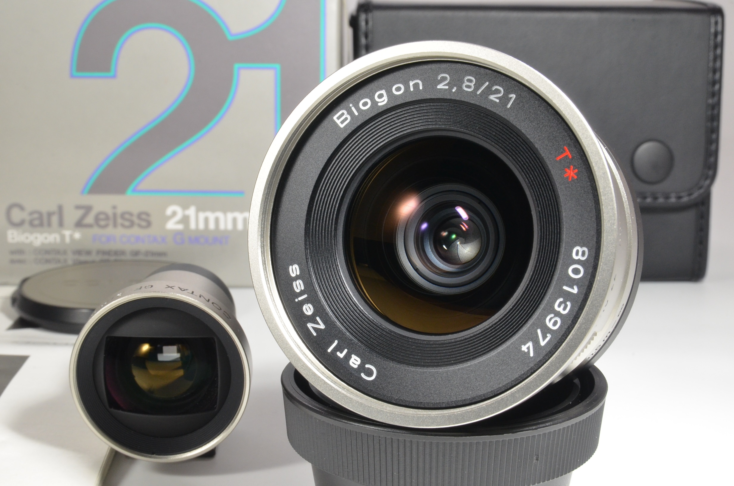 contax carl zeiss t* biogon 21mm f2.8 lens with view finder for g1 g2