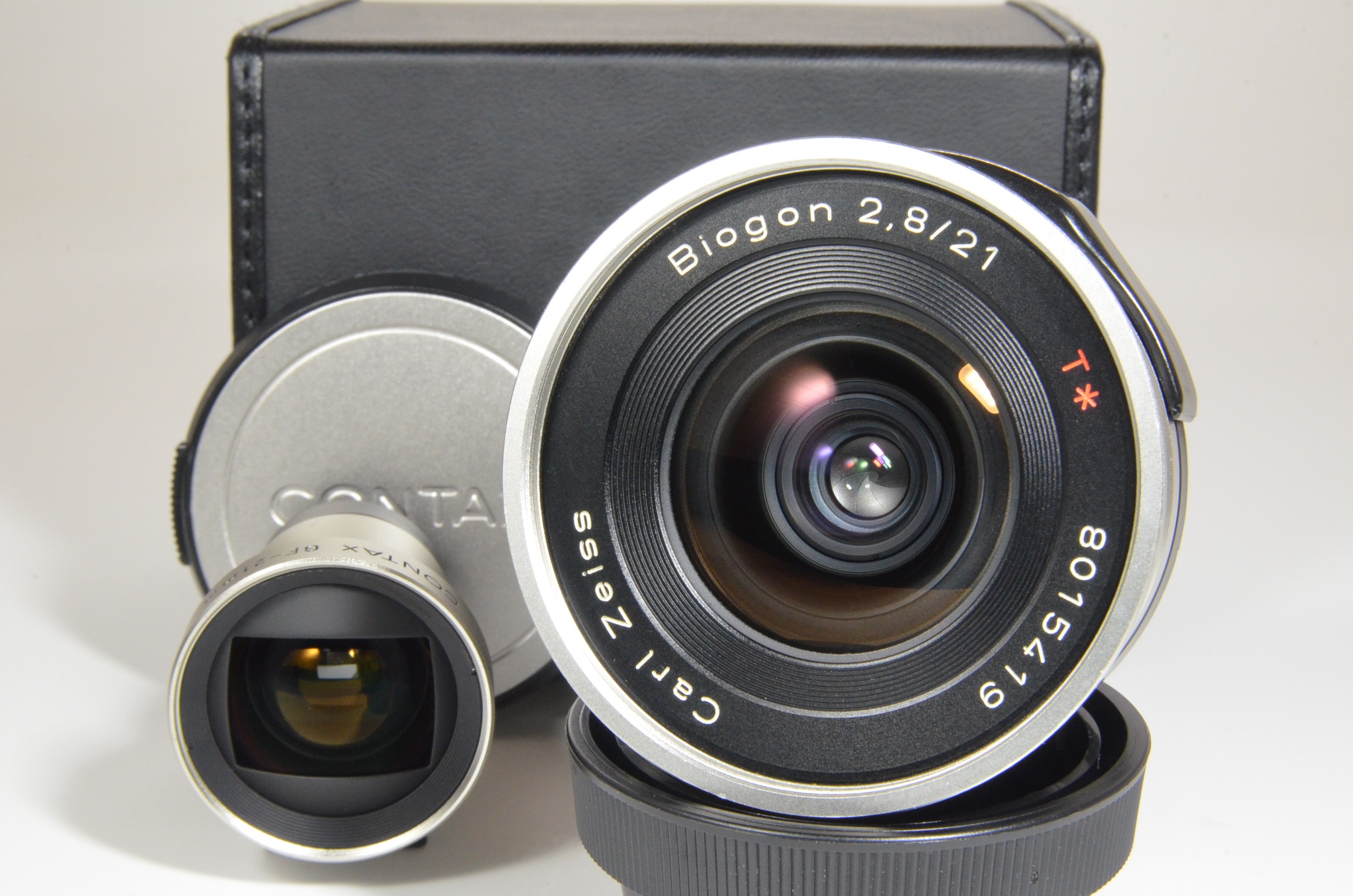 contax carl zeiss t* biogon 21mm f2.8 lens with view finder for g1 g2