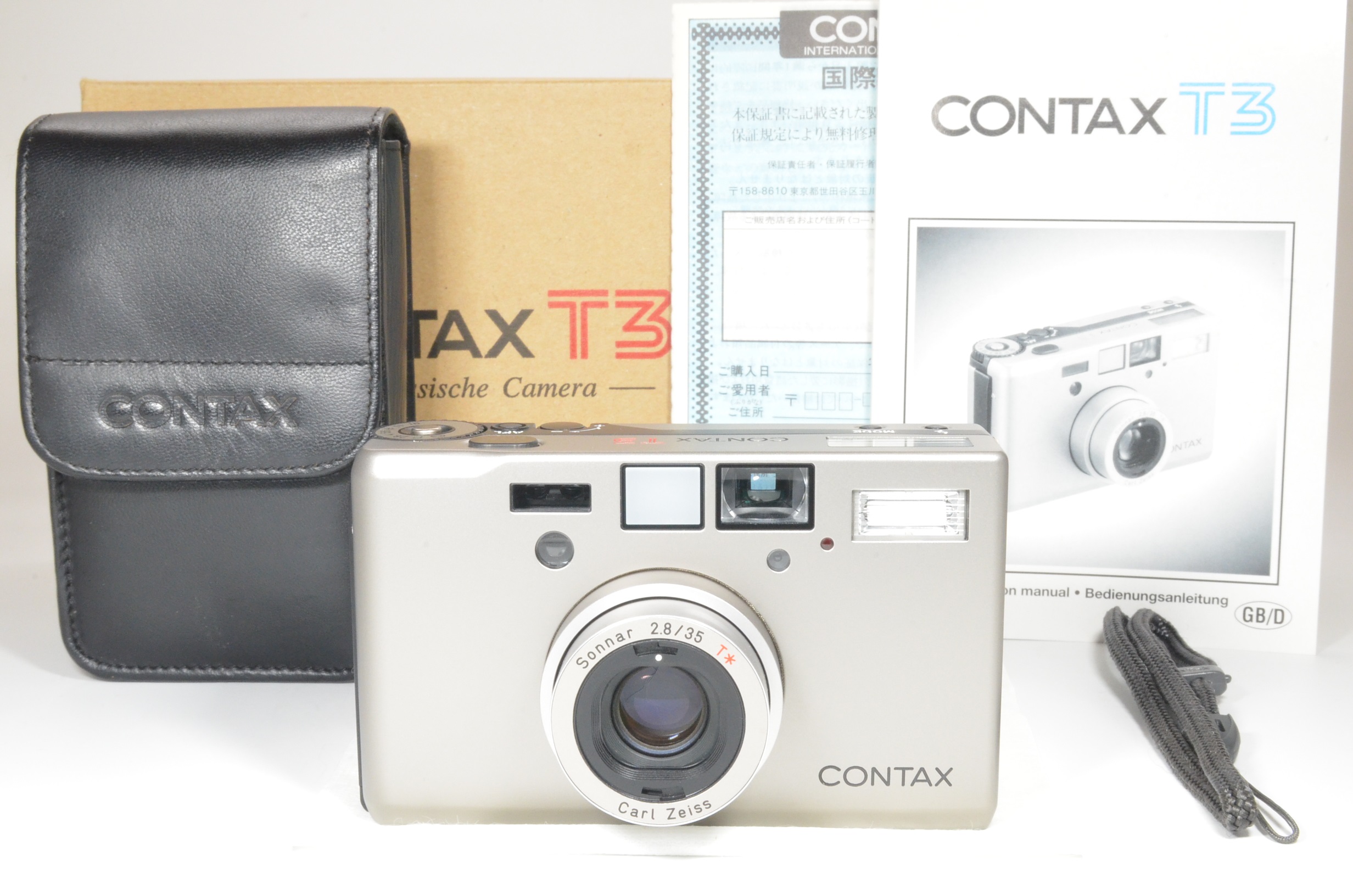 contax t3 double teeth boxed with english instruction manual