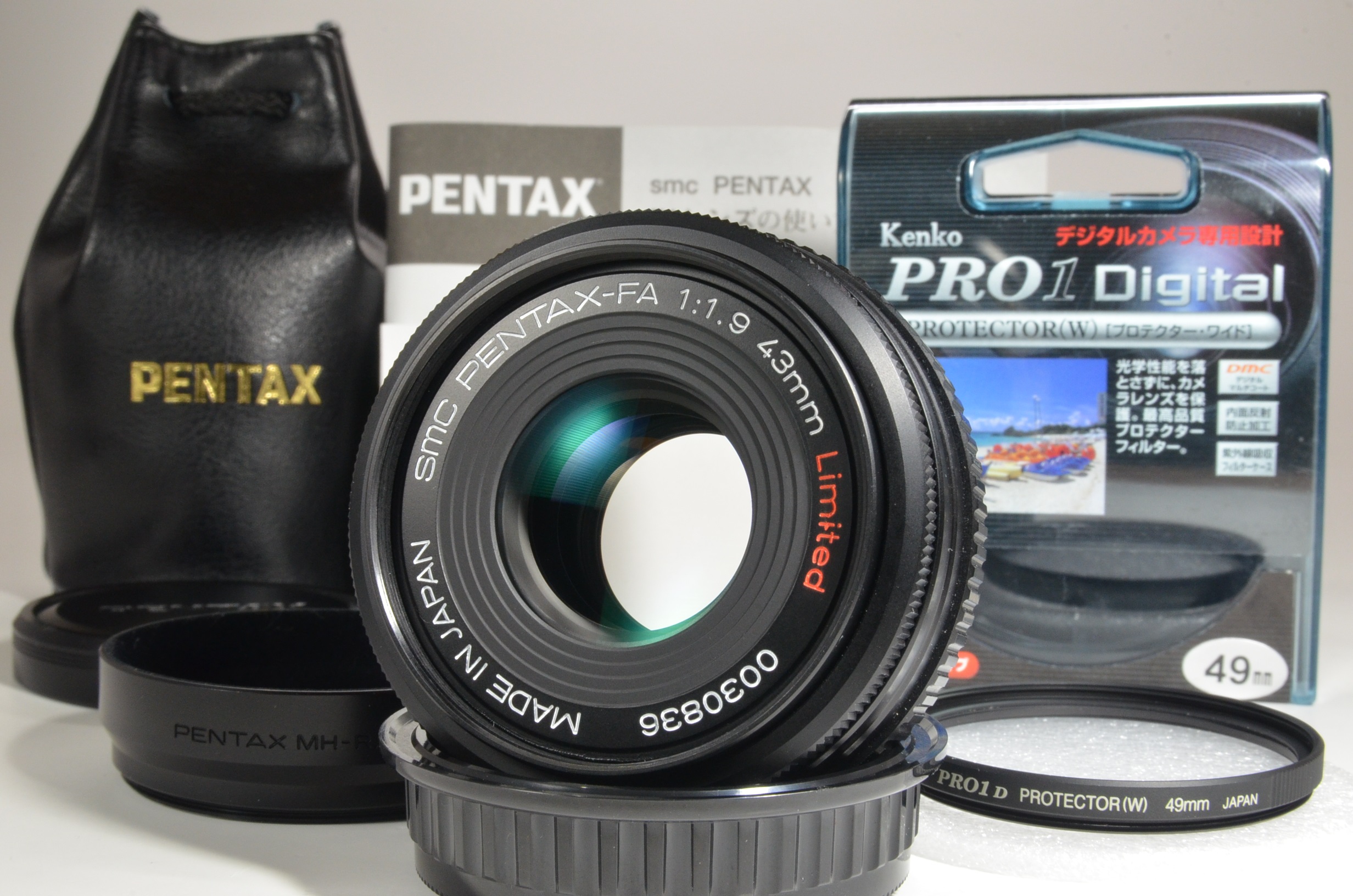 pentax smc fa 43mm f1.9 black limited lens made in japan