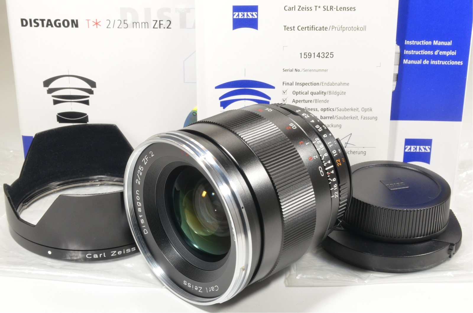 Carl Zeiss Distagon T* 25mm f2 ZF.2 for Nikon boxed from Japan 