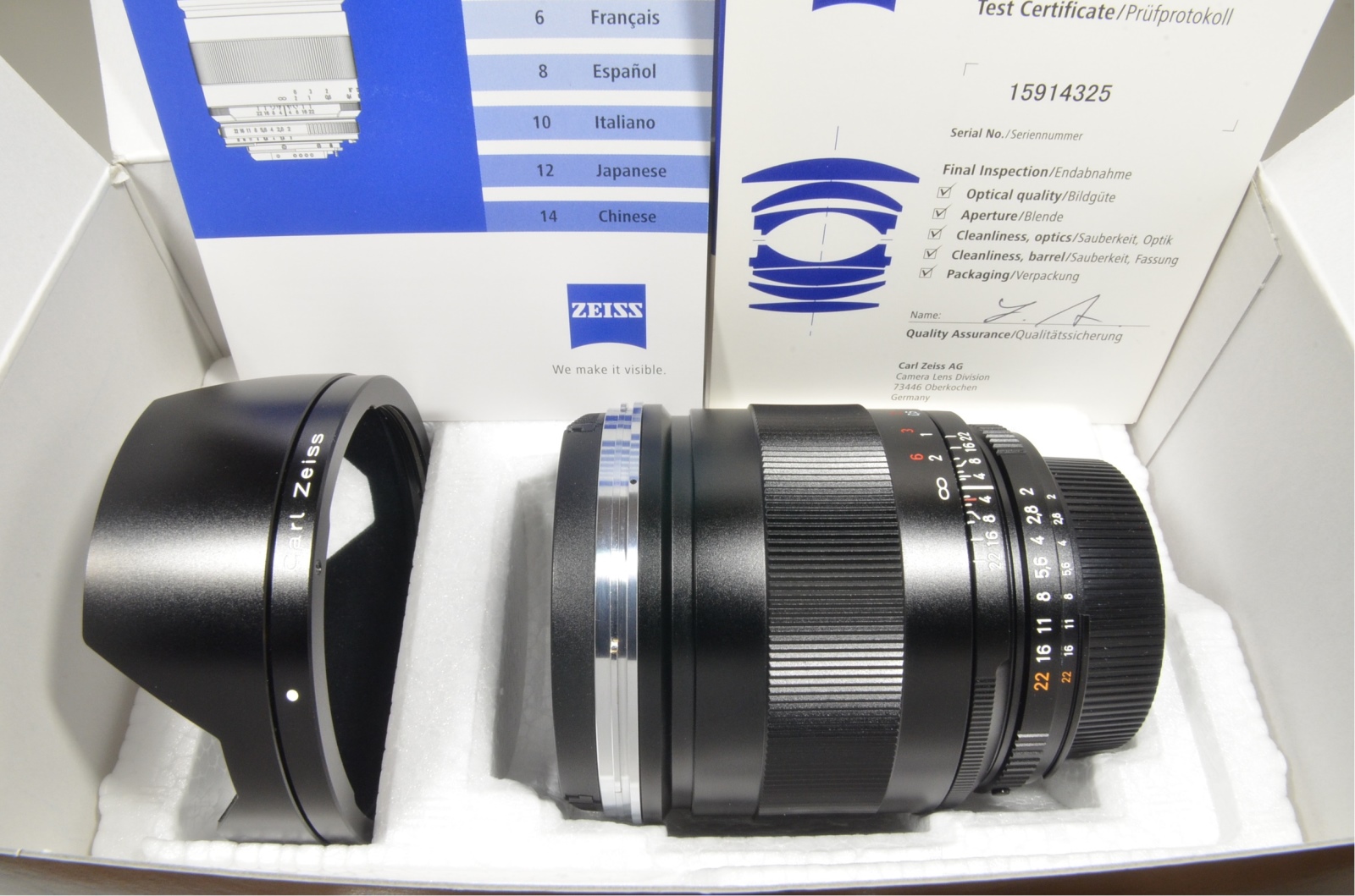 Carl Zeiss Distagon T* 25mm f2 ZF.2 for Nikon boxed from Japan 