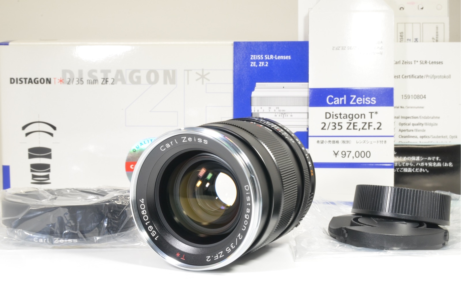 carl zeiss distagon t* 35mm f2 zf.2 lens for nikon f mount never used top mint