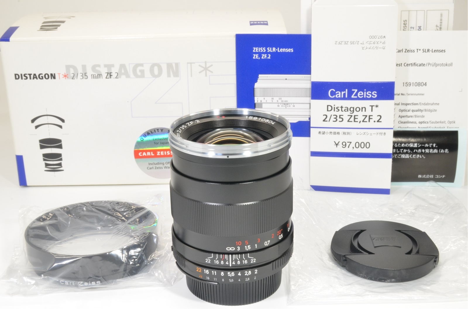carl zeiss distagon t* 35mm f2 zf.2 lens for nikon f mount never used top mint